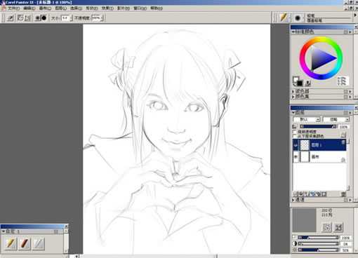 Photoshop手绘教程:可爱女生插画