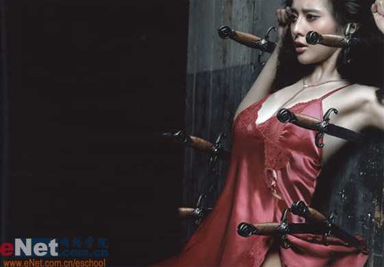 Photoshop教程:制作以美女为靶的飞刀动画