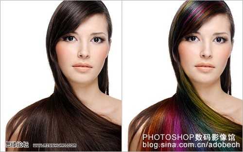 PhotoShop 为美女染出绚丽长发效果