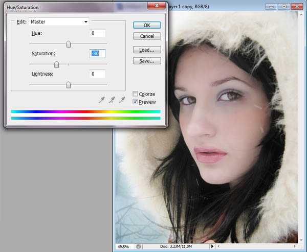 Photoshop将人像图片打造出完美的冬日彩妆效果