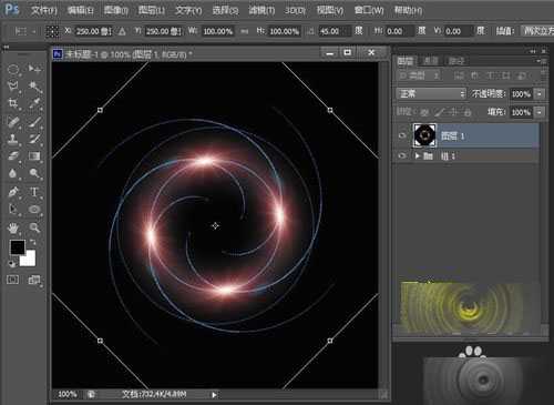 ps怎么是做螺旋光环效果?