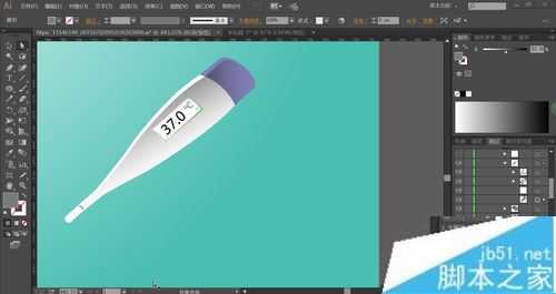 ai怎么绘制电子温度计? ai电子体温计的画法